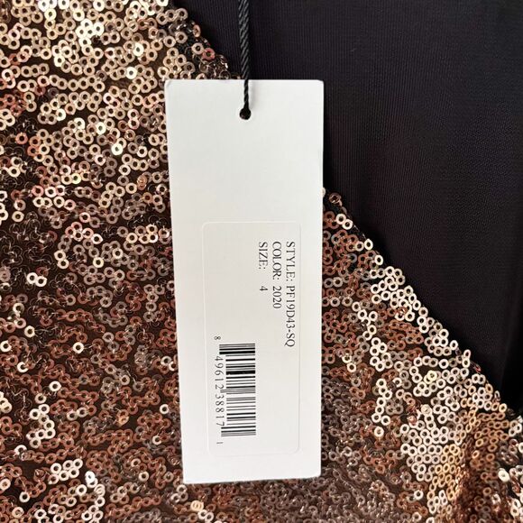 Prabal Gurung Sequin Wrap Midi Dress 4 Gold Black NWT - Picture 11 of 15